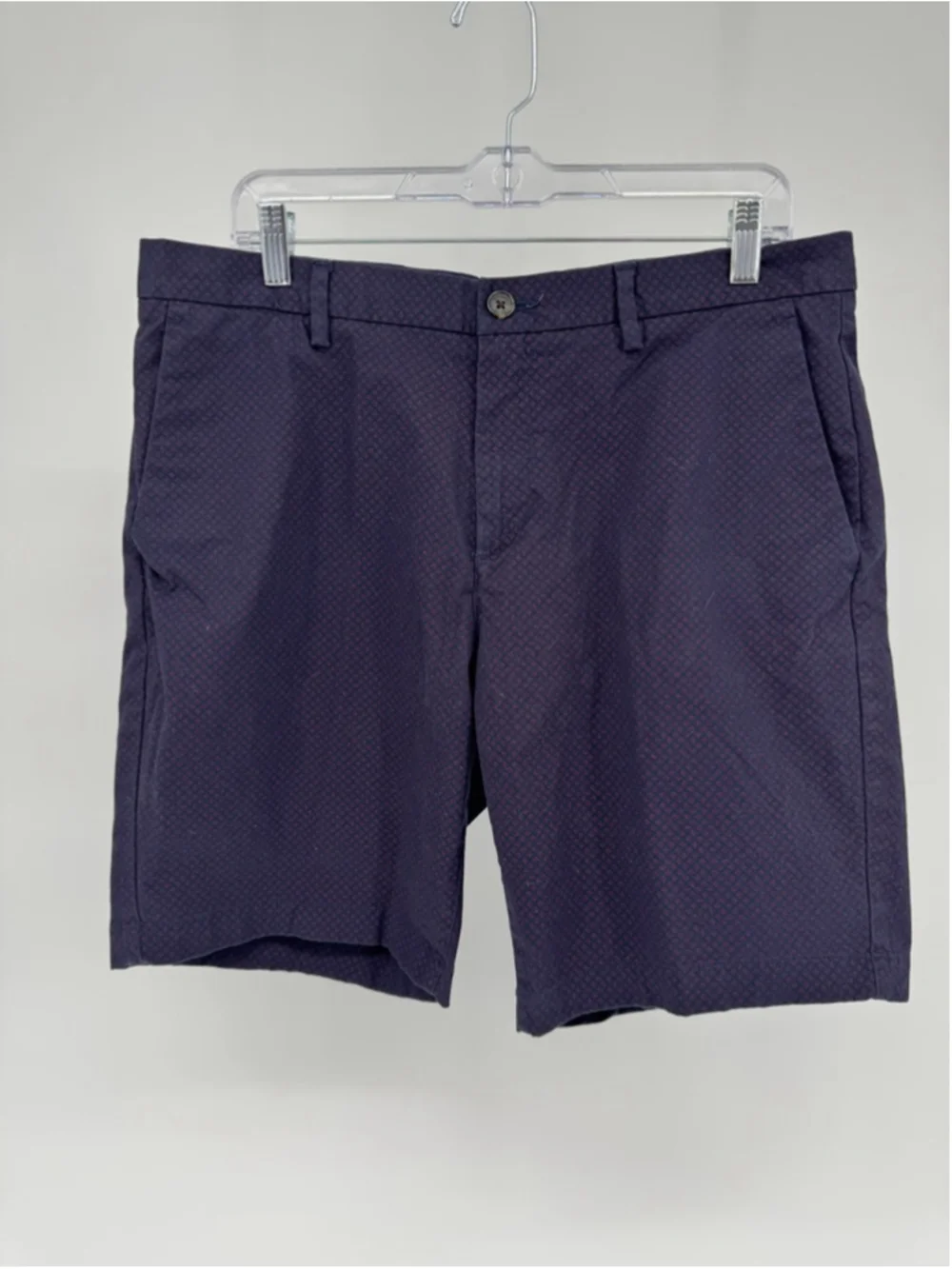 Michael Kors Men's Navy Burgundy Flat Front Shorts Waist 34